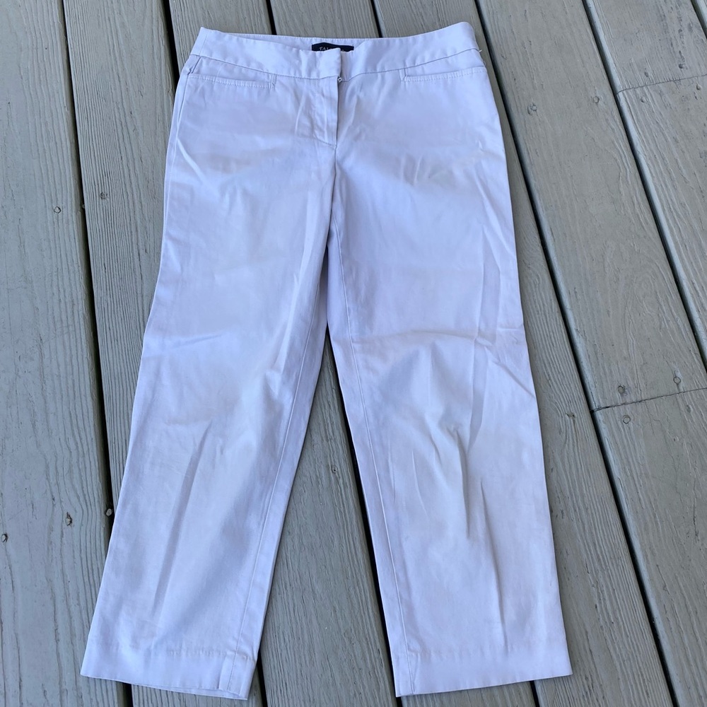 Talbots - Signature cream color low rise crop pants, Size: 2